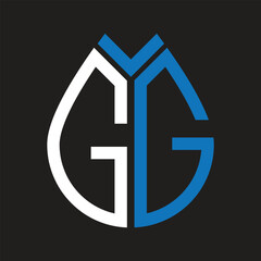 PGG letter logo design on black background. GG creative initials letter logo concept. GG letter design.

