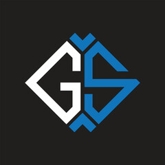 Fototapeta premium GS letter logo design on black background. GS creative initials letter logo concept. GS letter design. 