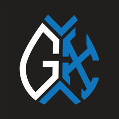 GX letter logo design on black background. GX creative initials letter logo concept. GX letter design.
