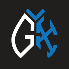 GX letter logo design on black background. GX creative initials letter logo concept. GX letter design.
