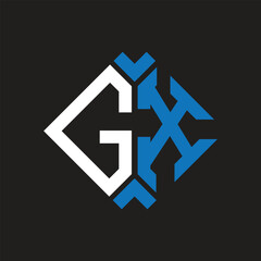 Fototapeta premium GX letter logo design on black background. GX creative initials letter logo concept. GX letter design. 
