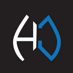 HJ letter logo design on black background. HJ creative initials letter logo concept. HJ letter design.
