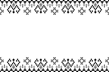 The elegance traditional ethnic motifs ikat geometric fabric pattern cross stitch.Ikat embroidery Ethnic oriental Pixel.Abstract,vector,illustration. Texture,scarf,decoration,wallpaper,curtain,sarong.