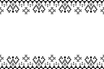 Papier Peint photo autocollant Style bohème The elegance traditional ethnic motifs ikat geometric fabric pattern cross stitch.Ikat embroidery Ethnic oriental Pixel.Abstract,vector,illustration. Texture,scarf,decoration,wallpaper,curtain,sarong.