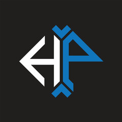 HP letter logo design on black background. HP creative initials letter logo concept. HP letter design.
