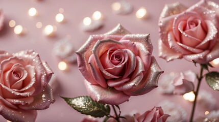 Beautiful background with pink roses