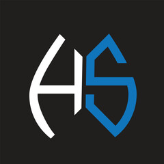 Fototapeta premium HS letter logo design on black background. HS creative initials letter logo concept. HS letter design. 
