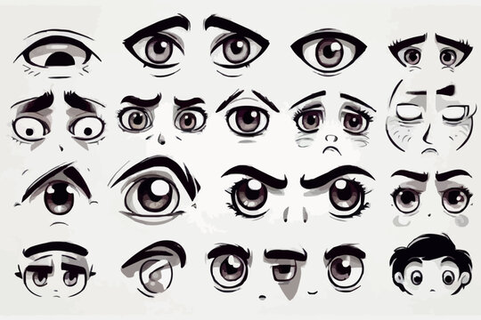 Big Set of Eyes Hand Drawn