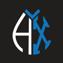 HX letter logo design on black background. HX creative initials letter logo concept. HX letter design.

