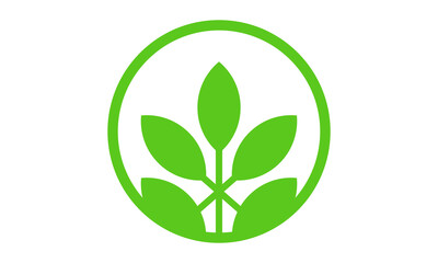 circle leaf logo icon vector