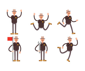 sheriff characters set vector illustration