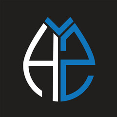 HZ letter logo design on black background. HZ creative initials letter logo concept. HZ letter design.
