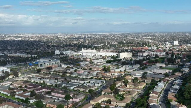Los Angeles Crenshaw Southbound Los Angeles from Baldwin Village Aerial Shot L California 5K 50fps