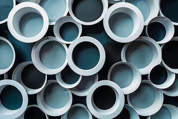 Abstract Geometric Shapes and Shadows Wall