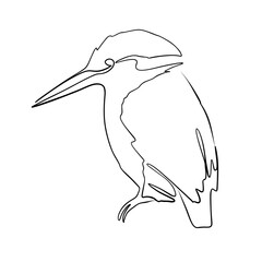 Obraz premium One continuous drawing line. Printed decorative poster with a bird