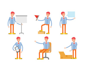 man character in various poses vector illustration