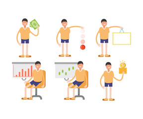 boy characters set vector illustration