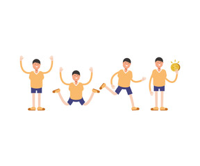 boy characters set vector illustration