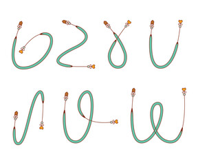 decorative arrows set in bohemian style illustration