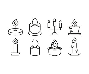 candle icons set vector illustration