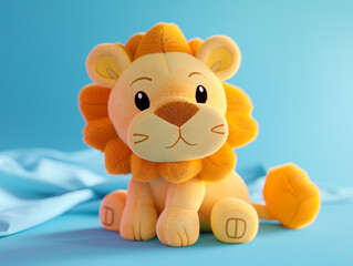 A squishy plush toy with a cute lion character. Has a soft surface and is loved by children.