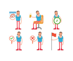 woman characters set vector illustration