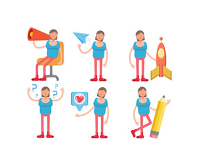 woman characters set vector illustration
