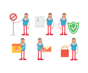 woman characters set vector illustration