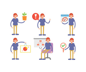 girl characters set vector illustration