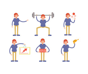 girl characters set vector illustration