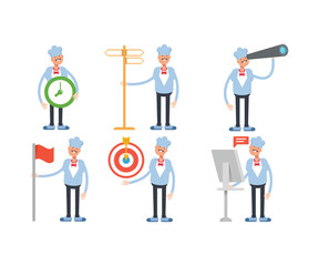 chef characters set in various poses illustration