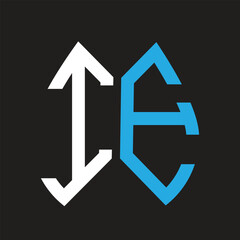 IE letter logo design on black background. IE creative initials letter logo concept. IE letter design.
