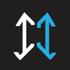 II letter logo design on black background. II creative initials letter logo concept. II letter design.
