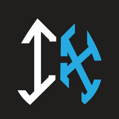 PrintIX letter logo design on black background. IX creative initials letter logo concept. IX letter design.
