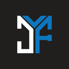 Obraz premium JF letter logo design on black background. JF creative initials letter logo concept. JF letter design. 