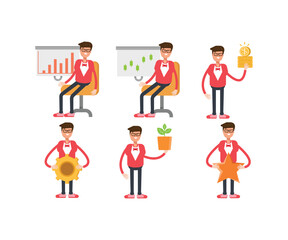 male characters in different poses vector illustration