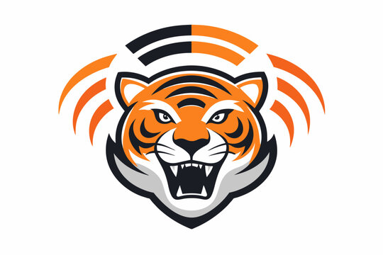tiger head wifi logo white background 