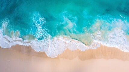 Aerial photo of summer beach and blue ocean 