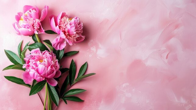 Pink peony. Artisan florist, floral shop, flowers delivery concept, greeting card idea