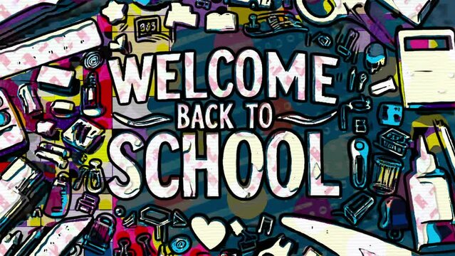 Welcome back to school hand draw animation