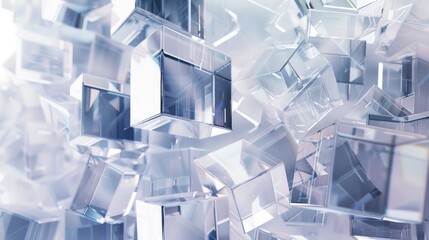 Polygonal crystalline structure made of transparent blocks