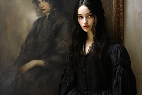 Dreamlike portrait  woman with vintage camera in darkly romantic realism by bella kotak on flickr