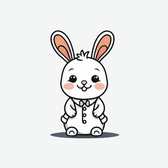 cute funny rabbit vector isolated