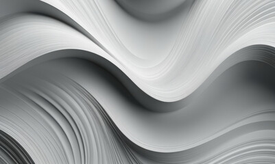 Textured background in the form of folds, waves, movements, bends of the material. Abstract light neutral futuristic background.