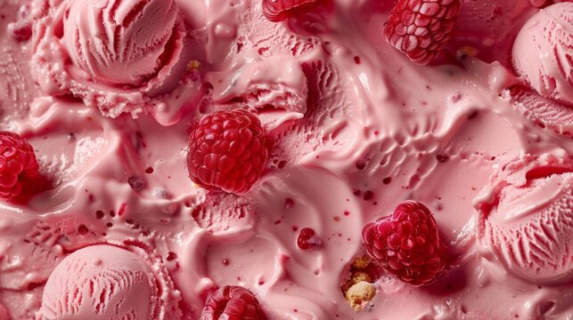 Raspberry ice cream image background