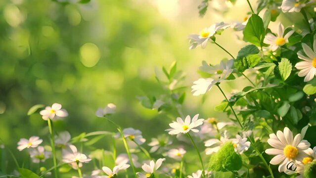 Flower Floral frame animation on green screen. Floral frame animation. Fresh spring 4k video. Summer design in nature. Copy space Space for text