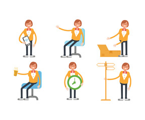 geek woman characters set in various poses vector illustration