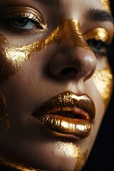 golden face of girl 