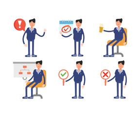 male doctor characters in different poses set vector illustration