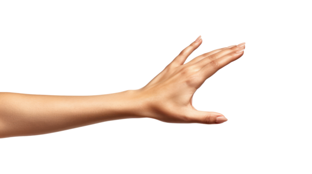 woman hand. Isolated on transparent background.